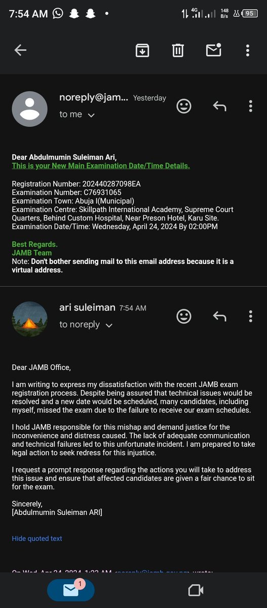 A69349Ari's tweet photo. @instablog9ja Justice for Suleiman! JAMB's technical failures and poor communication robbed this young man of his chance to sit for the exam - let's demand accountability and a fair solution for him and all affected candidates! https://t.co/ls1ZxLptfs
