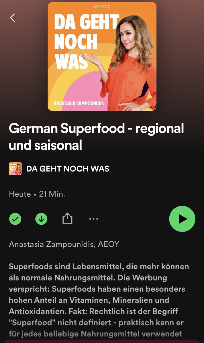 Neue Podcast Folge🚨 -German Superfood- Superfoods sind Lebensmittel, die mehr können als normale Nahrungsmittel. Heimische Lebensmittel aus Deutschland und Europa enthalten ebenfalls 'Super-Inhaltsstoffe' open.spotify.com/episode/1KvOLs… #podcast #dagehtnochwas #autorin #moderatorin