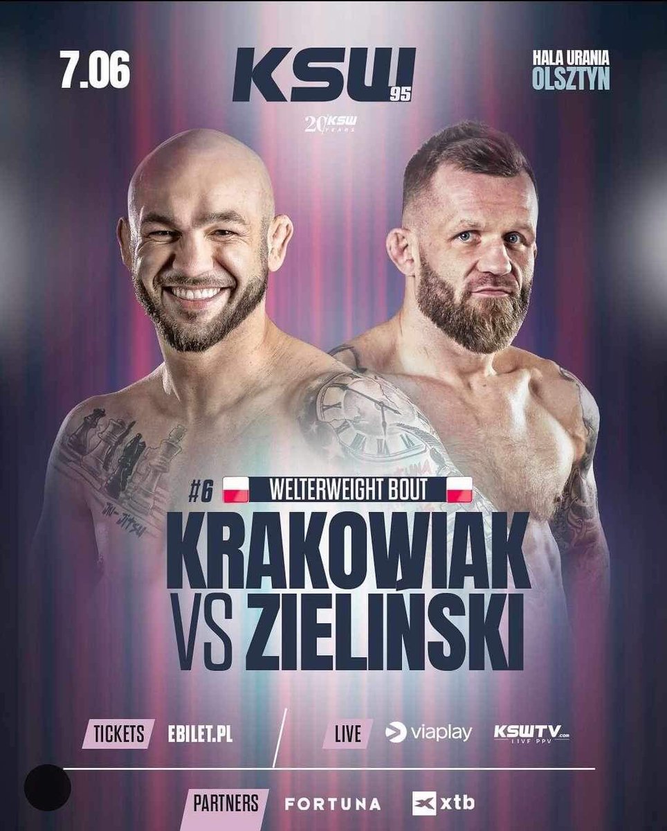 CzasNaMMA's tweet photo. Ogłoszenie na #KSW95 🚨

Mocne starcie dodane do rozpiski na Olsztyn, w którym Adrian Zieliński stosunkowo szybko powraca po nokaucie jaki zafundował mu Wiktor Zalewski na #KSW92 👊🏼

Marcina ostatni raz mogliśmy zobaczyć na gali #KSW85 kiedy to pokonał Michała Pietrzaka. 👊🏼 
Krakowiak notuje serie dwóch zwycięstw w kategorii półśredniej i z pewnością nie ma zamiaru się zatrzymywać 🔥

Kto Waszym zdaniem wygra to starcie❓👀