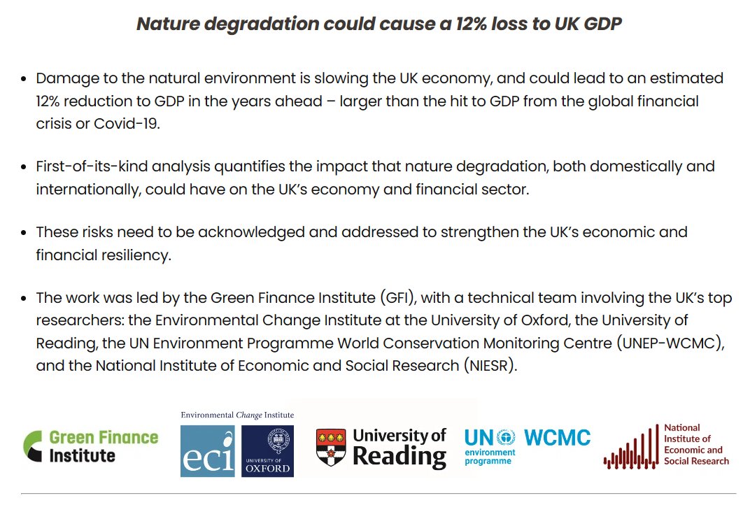Here's the full report, with @ecioxford, @UniofReading, @unepwcmc, @NIESRorg. greenfinanceinstitute.com/wp-content/upl… If you agree that politicians need to take action, please join us in London at the #RestoreNatureNow demonstration: restorenaturenow.com