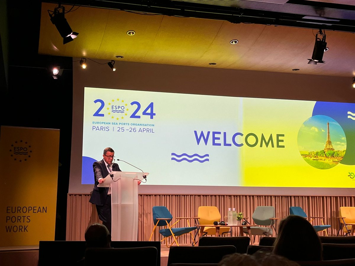 Stéphane Raison, CEO d'@haropaport et vice président de @portsdefrance : 'Je crois qu'il est temps de se tourner vers l'avenir [...] nous devons agir maintenant pour assurer l'avenir de l'Union européenne'. #ESPO2024 #UPF #portsdefrance