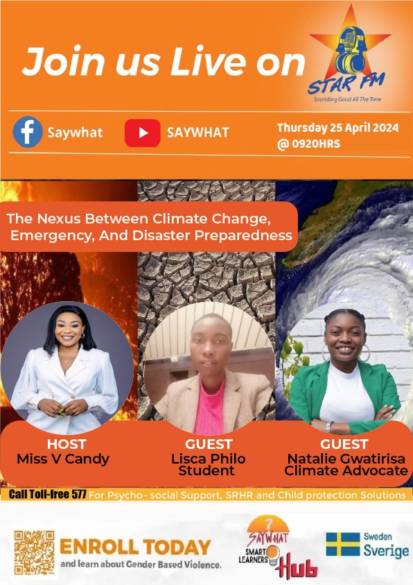 Our Thursday mornings are for the radio. Join us today at 0920 Live on our Facebook page as we discuss the nexus between climate change, emergency, and disaster preparedness. Let's have your thoughts on this in the comments section #ClimateAction #climate #emergency