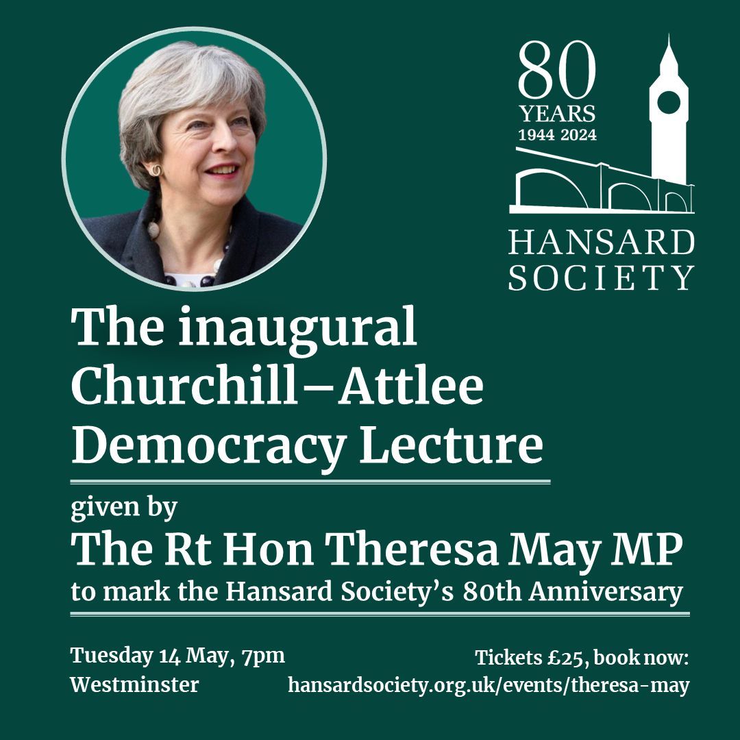 EVENT: 🎤Join us on 14 May for a talk about the future of Parliament with former PM Theresa May. For more details and to book your tickets go to our website 👇 buff.ly/3UuR4oK