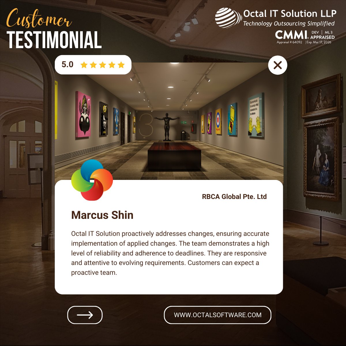 octalitsolution's tweet image. Thrilled to share another ⭐️⭐️⭐️⭐️⭐️ review from one of our amazing clients! 🌟 We&apos;re grateful for their kind words about our proactive approach, reliability, and exemplary project management.  #ClientTestimonial #FiveStarRating #OctalITSolution #ExcellenceInAction