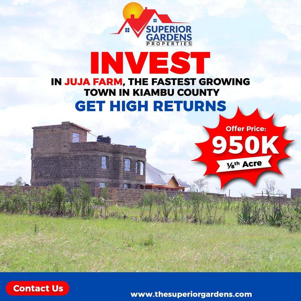 JaneProperties's tweet photo. Seize the moment: Invest in your future with our exclusive premium plots going for 950k. 📞 0724817776
#SuperiorGardensproperties #Jujafarm #twendejujafarm #Realestatetips 
#MainaAndKingangi #flooding #tbt #patiarohoamani
Nairobi Flooding Elnino Everton https://t.co/NlwWTnkJ3a