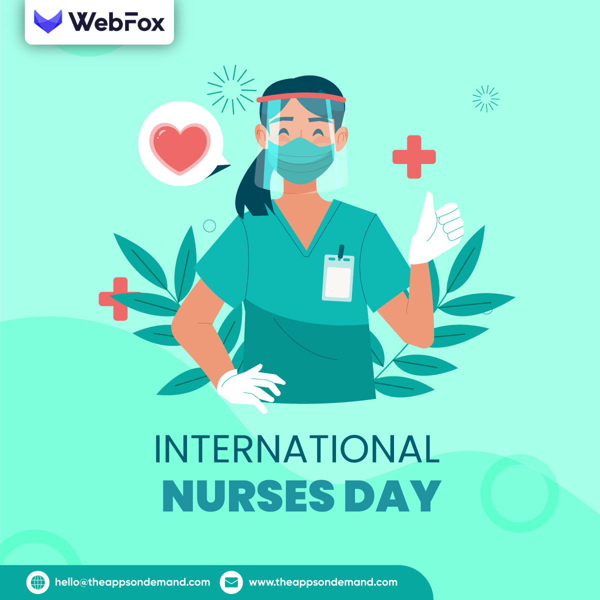 WebFoxx's tweet photo. Happy International Nurses Day to all the amazing nurses around the globe! Your commitment to providing exceptional care is truly remarkable. Thank you for everything you do! #InternationalNursesDay #NursesRock #Gratitude #HealthcareHeroes #NursingPride #Webfoxdev https://t.co/piICTyXPlq