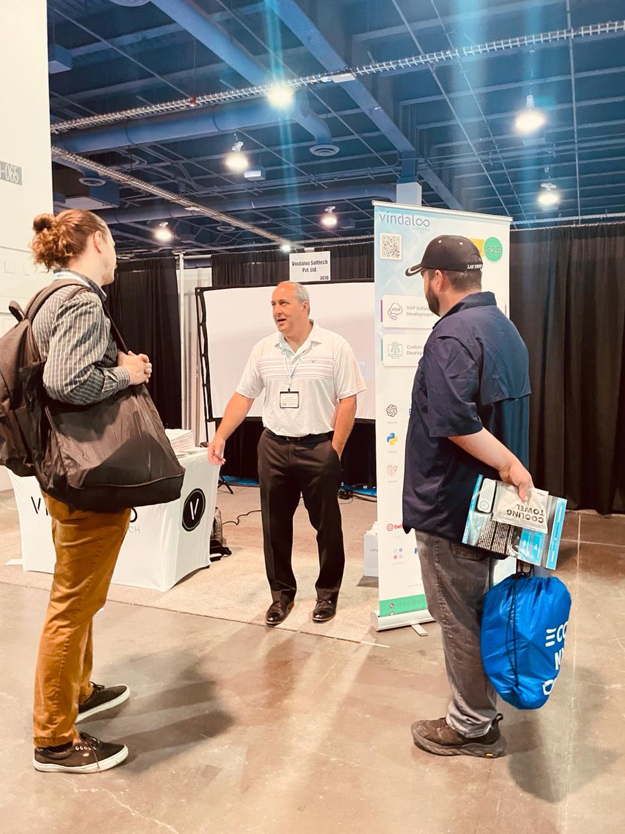 V_softtech's tweet photo. Day 1 at the Call and Contact Center Expo in Las Vegas: where the extraordinary becomes the norm. Join us as we rewrite the playbook, redefine customer engagement, and craft unforgettable experiences. 

#CCCLVExpo #Vegas #CallCentr8 #ContactCenterSolution #VindalooSofttech #Expo https://t.co/S496T9PdyY