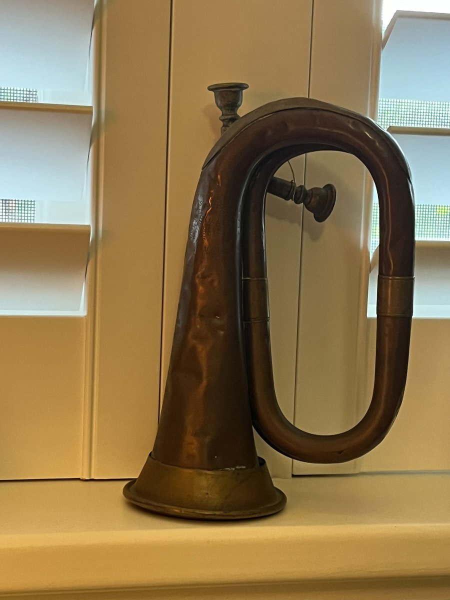 The bugle of my Grandfather, Bert Fifield, who had it at the Battle of the Somme. Married Gladys, had Alan & three grandsons. Worked as a NSW Lands Dept lithographer & Federal Secretary of the Australian Printing Trades Employees’ Union (1947-1966). A life of service. #AnzacDay
