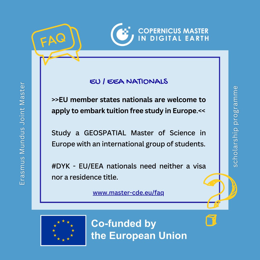 #applynow master-cde.eu #MSc @PLUS_1622 @UPOlomouc @UBS_universite EU member state national from AT, BE, BG, CY, CZ, DE, DK, EE, ES, FI, FR, GR, HR, HU, IE, IT, LT, LU, LV, MT, NL, PL, PT, RO, SE, SI, SK, LI, NO, CH, IS, TR #Copernicus #DigitalEarth #EO #GI #AI4EO