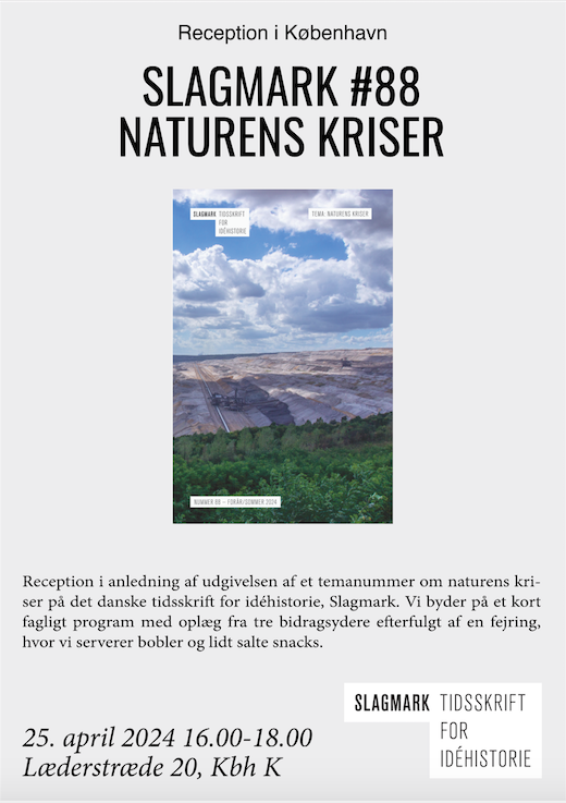I eftermiddag holder vi reception for Slagmark #88 Naturens kriser. Kom og hør et par af bidragsyderne, skål med os og køb et nummer til festpris!  
unipress.dk/udgivelser/n/n…