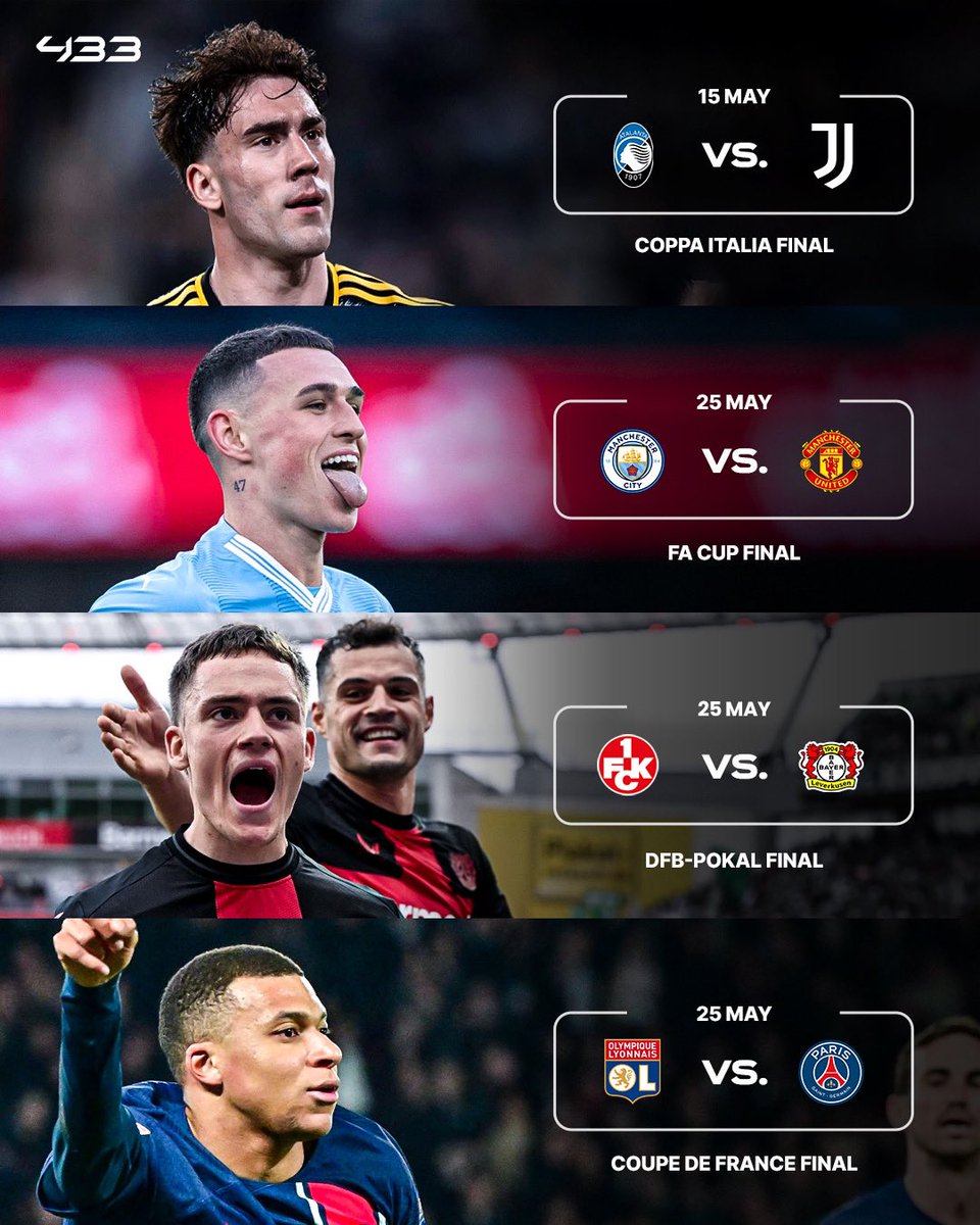 We got some tasty cup finals coming up in May 🍿🏆