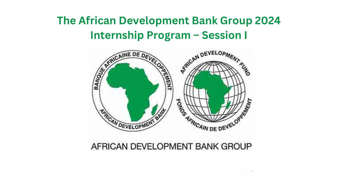 Apply for the African Development Bank's 2024 Internship Program – Session 2! Gain hands-on experience, a stipend, and more. Apply by May 7 from any of the 81 member countries. More details here: shorturl.at/gitOY 

#Internship #AfricaDevelopment #Opportunity #ApplyNow