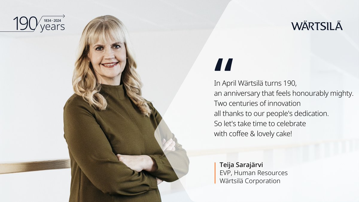 Our journey since 1834 is one of #innovation & #transformation. For nearly two centuries, we have evolved from a sawmill to a leading #technology provider in the energy & marine industries. #Wartsila190 #anniversary
