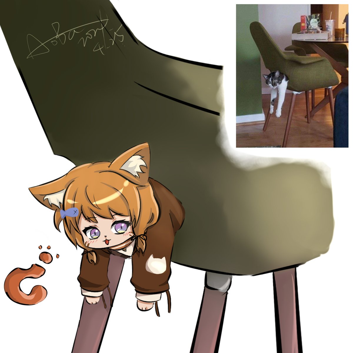 今天原神新地圖100%了，所以可以來畫貓貓
每日吸貓(1/1)
<a href="/caroline77723/">凱洛琳🐾橘貓系新人vtuber</a>  #凱洛琳 #想畫凱貓貓