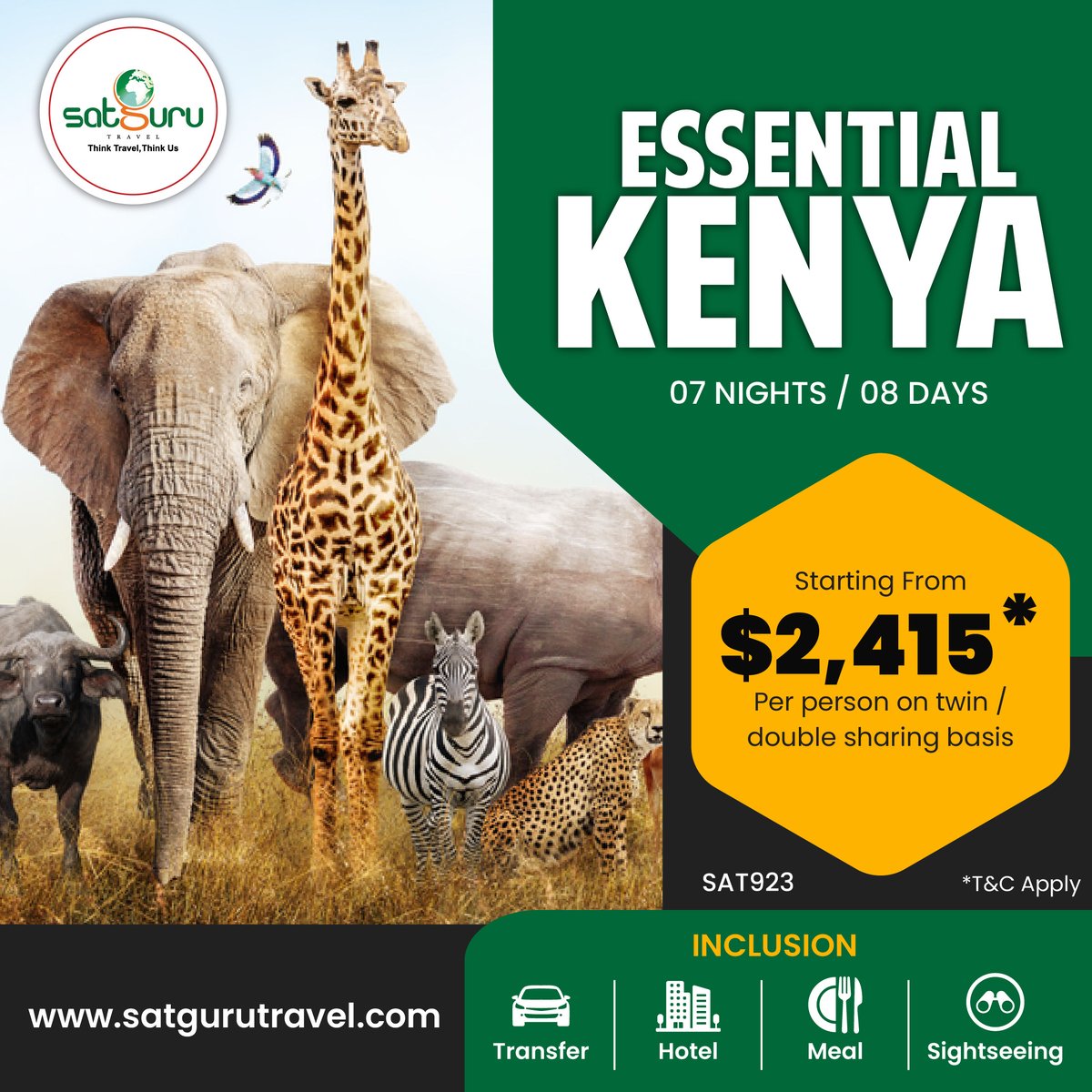 Discover the magic of Kenya with our all-inclusive travel package!  

satgurutravel.com/exclusive-offe…
.
.
.
.
#SafariAdventure  #kenya  #corporatetravel #travelcompany  #holidaypackage #trip #tour #satgurutravel