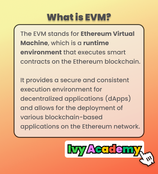 Hoy, tenemos otro episodio de #EVM en #IvyAcademy🌿

Actualmente, de las 25 redes soportadas por #IvyMaker, todas soportan EVM excepto #NULS, que también tiene su propio #ENULS, el entorno EVM proporcionado por NULS.