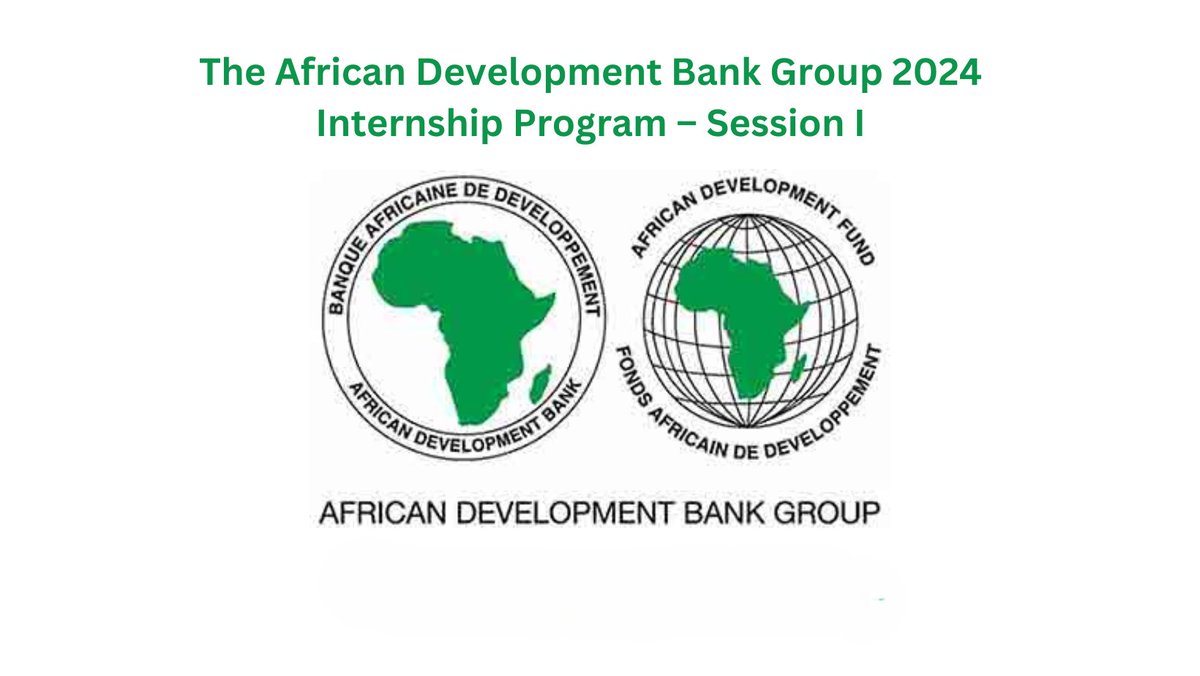 Apply for the African Development Bank's 2024 Internship Program – Session 2! Gain hands-on experience, a stipend, and more. Apply by May 7 from any of the 81 member countries. More details here: shorturl.at/gitOY

#paidInternship #AfricaDevelopment #Opportunity #ApplyNow