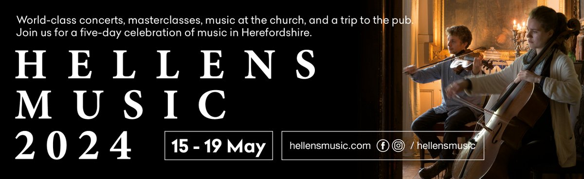 We are delighted to support Hellensmusic, a music festival that is taking place between 15-19 May in and around Hellens Manor, Herefordshire. hellensmusic.com/festival/progr… @versarts @Hellensmusic