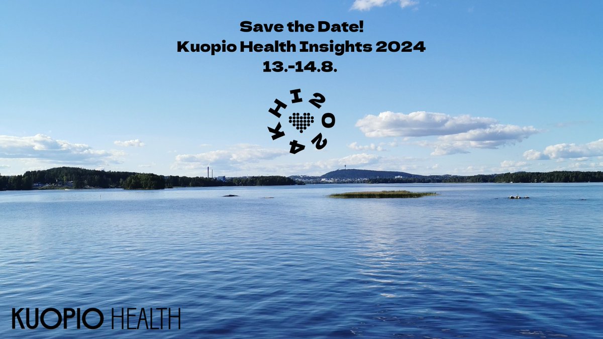 🌞Save the Dates 13.-14.8.2024 for Kuopio Health Insights! This year, Kuopio Health Insights will focus on Pharma Development & Digital Health. Official event site: kuopiohealth.fi/insights-2024/ Registration for the event will start later. Follow our channels!