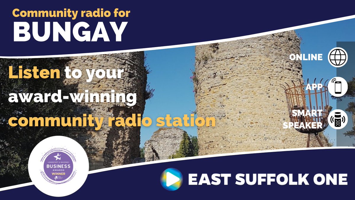 Hey Bungay - We're AWARD-WINNING and right at your doorstep. Enjoy everything East Suffolk and a playlist filled with your favourite songs from the 90s up to today. Listen in through Alexa, our website, or our fresh new app! #Community #Bungay #Suffolk eastsuffolk.one