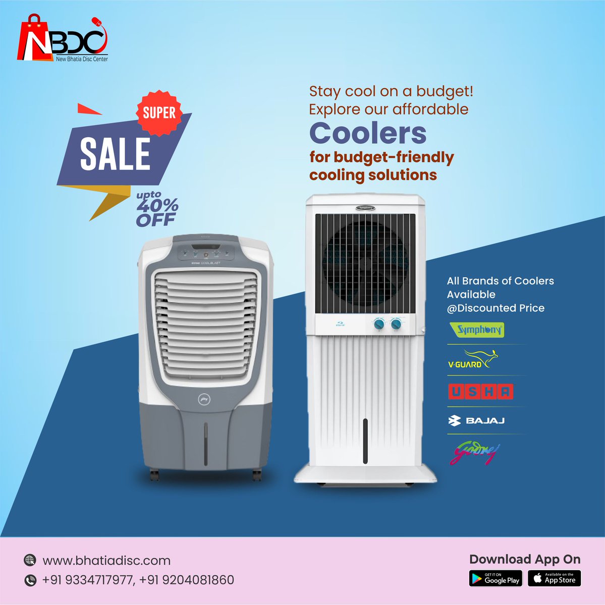 Stay cool on a budget! Explore our affordable coolers for budget-friendly cooling solutions.❄️
Discount offers only @ Bhatia Disc App download Now!
Visit Us- bhatiadisc.com
Contact Details:- +91 9334717977, +91 9204081860

#bhatiadisc #ac #godrej #refrigerators  #LEDtv