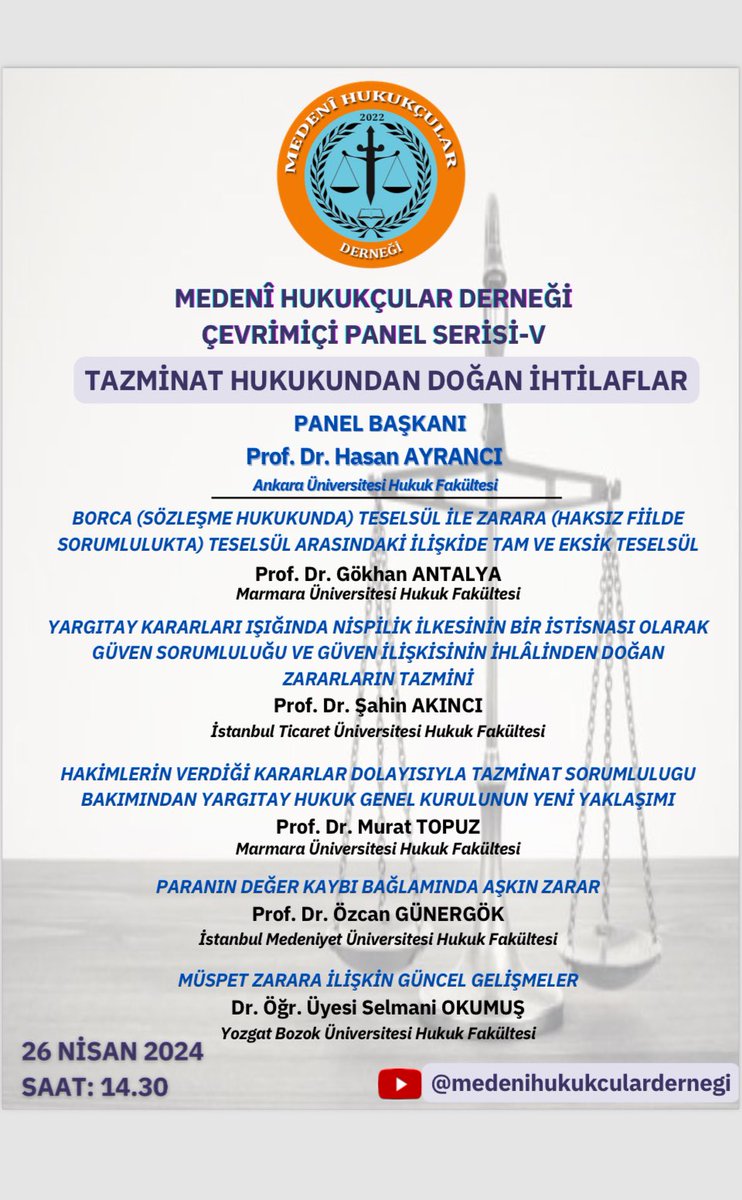 turkiye_hukuk's tweet photo. 🗓️ 26 Nisan #cuma 🕞 14.30
✅ Düzenleyen: @mehuder
💬 @hasan_ayranci, @ogantalya, @sahin670, Murat Topuz, @OzcanGunergok, Selmani Okumuş
▶️ Canlı Yayın: https://t.co/gISVc75s6R
📢 Yaklaşan hukuk etkinlikleri: https://t.co/fIMXYAS4on
��Bizi takip edin: https://t.co/yTiyOJXNfY https://t.co/DVnj0SgbV2