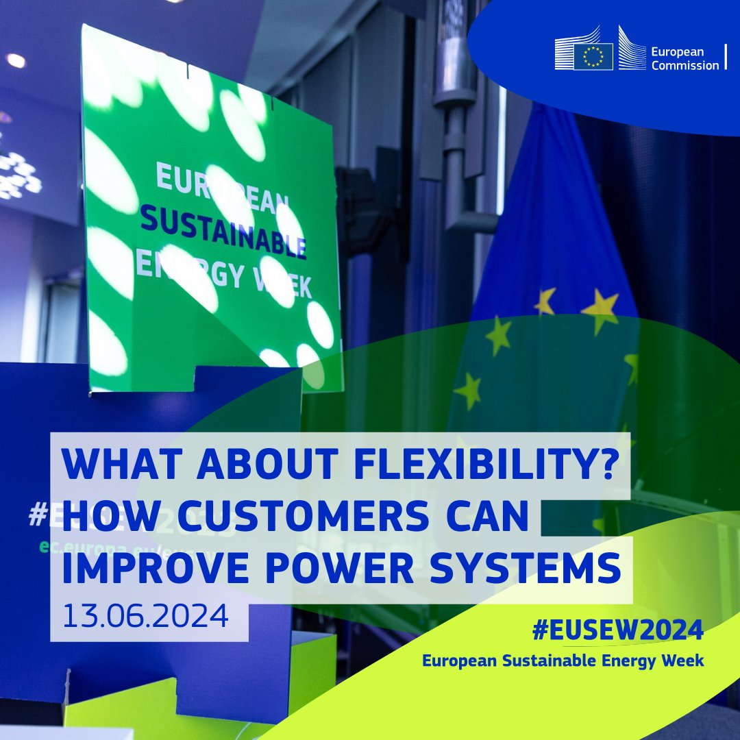 Planning to attend the @euenergyweek (#EUSEW2024) this year? 

🗓️Save the date: June 13, from 11:30 to 13:00 CEST.

If you are interested in #EnergyFlexibility, #DemandResponse, and the role of customers in enhancing power systems, check out👇

beflexible.eu/news/beflexibl…