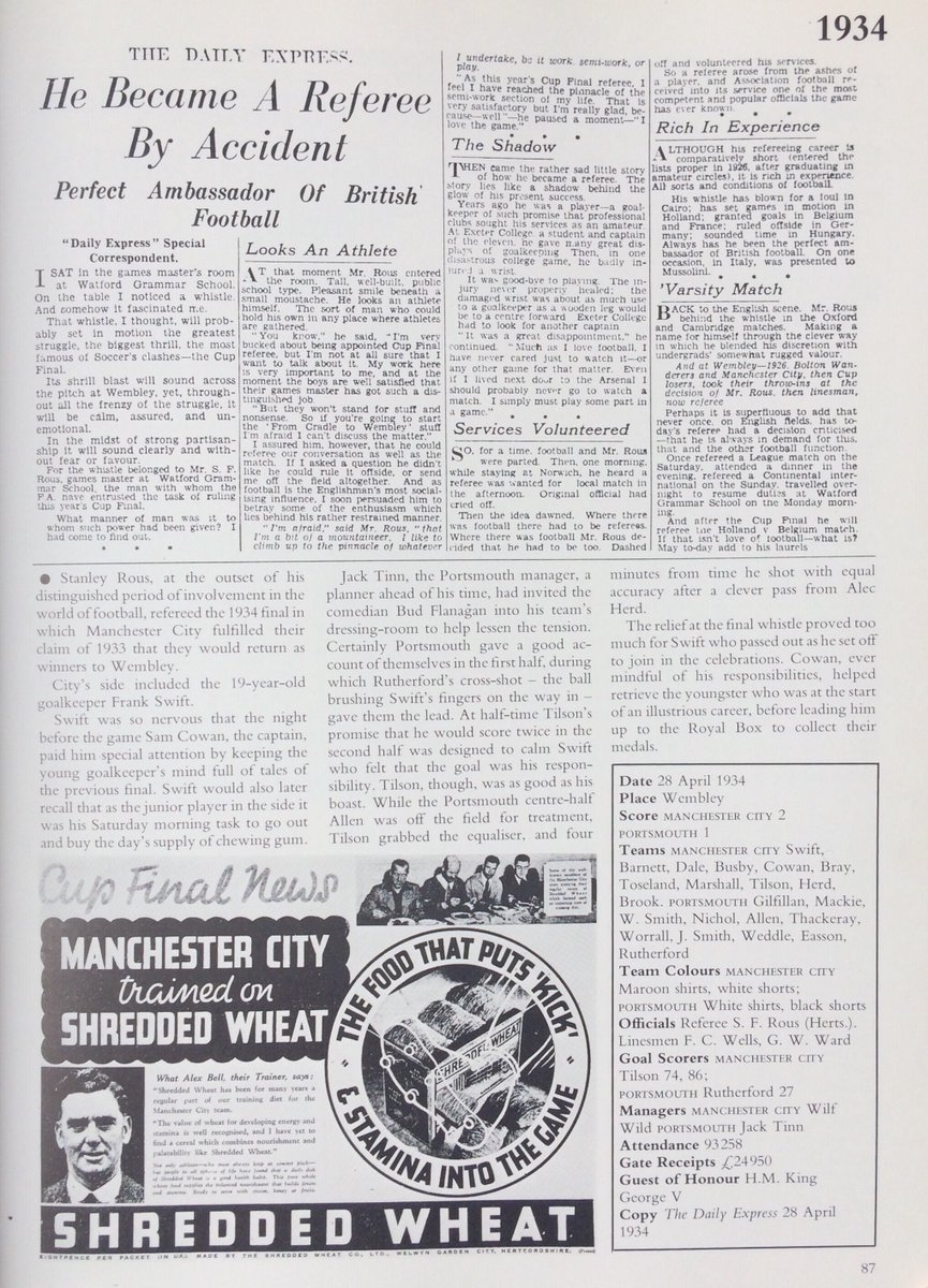 Manchester City beat Portsmouth 2-1 in the #FACup Final at Wembley #OTD in 1934, Fred Tilson scoring twice @CityOnACard1 @citytilidiecom @mcfchistory @mcfcsince1894 @MarkMmmac @wozza64mcfc @GaryJamesWriter @MagicOfFACup @WembleyArchive