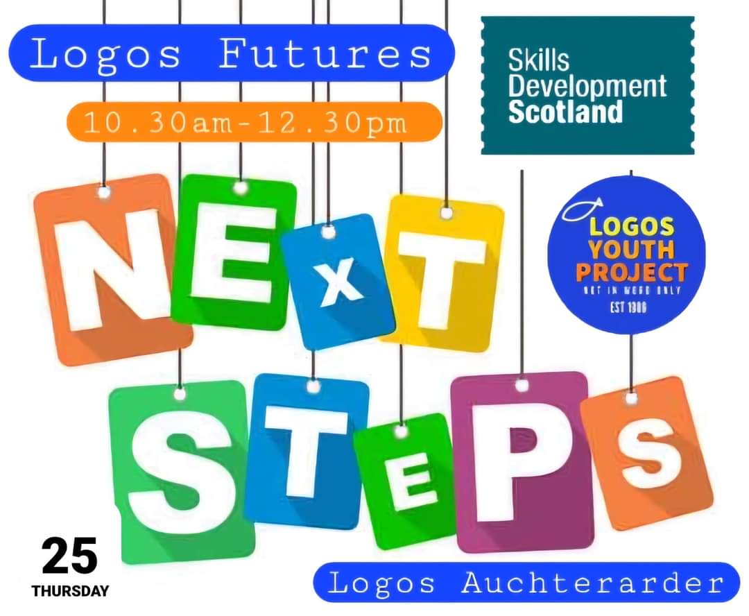 If you're looking for a space to study Logos Auchterarder is open from 10.30-12.30pm today. We will be joined by Rona, Career's Coach from @skillsdevscot. Pop in and say hello. ##Logos2024 #studymotivation #NextSteps @TheCSoA @pkcyouthwork @GannochyTrust