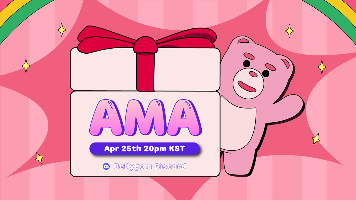 🌈Bellygom AMA DAY🌈

Let's hit the ground running again!
Keen to uncover the future directions of Bellygom and BellyLand? 
It's time to come together and discover. 

✅Location: Bellygom Discord
✅Date and Time: April 25th 20:00 PM (KST)
✅will be conducted in Korean.