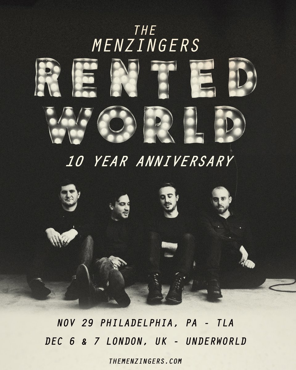 Sold Out! 💥 Two packed out shows for @TheMenzingers as they return to London celebrating 'RENTED WORLD 10 YEAR ANNIVERSARY', live at @TheUnderworld, Fri 6 & Sat 7 December. 🎟️ Join the waiting list to be informed of returns. 🎶 spoti.fi/3dIotnj