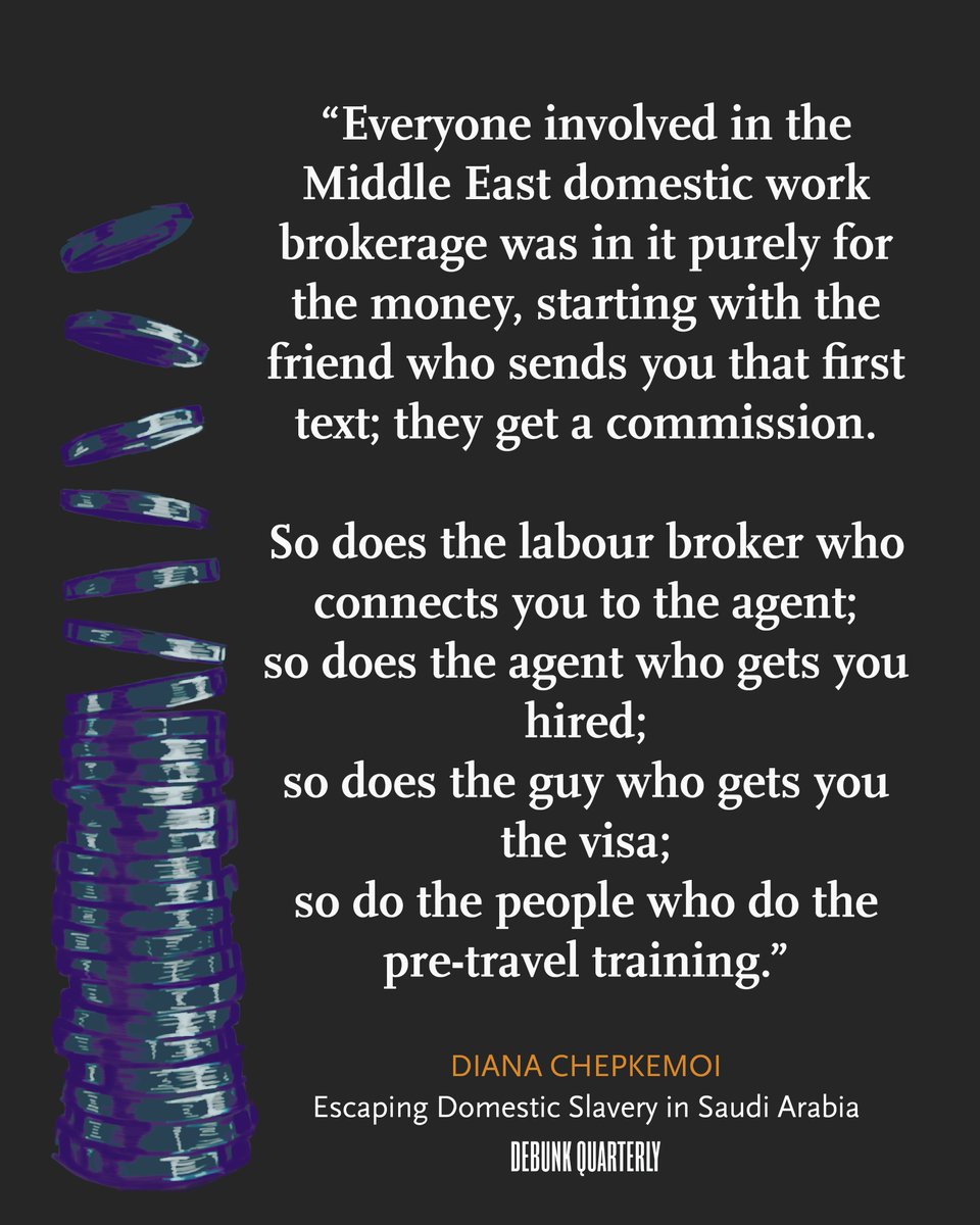 debunkdotmedia's tweet photo. “The tragedy is that by the time you realise you have been played, the culprits have already been paid and have most likely spent the money. I accepted the Nairobi truism ukichengwa chengeka.” @chepkemoi_D 

#EscapingDomesticSlaveryinSaudiArabia
Read the full story (reader discretion is advised): https://t.co/PnUfkiaFbx