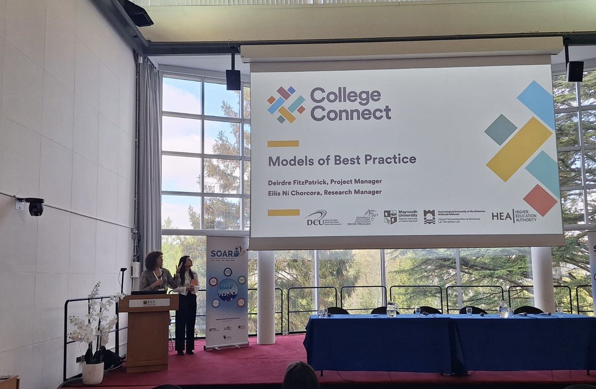 EilisNiChorcora's tweet image. Such a fantastic two days at the @SoarForAccess National Access Conference in @UCC. Delighted to present and showcase College Connect’s @MEND_CC work with @Deirdre_FitzP as well as learn about all the incredibly valuable work going on across the access sector in Ireland.