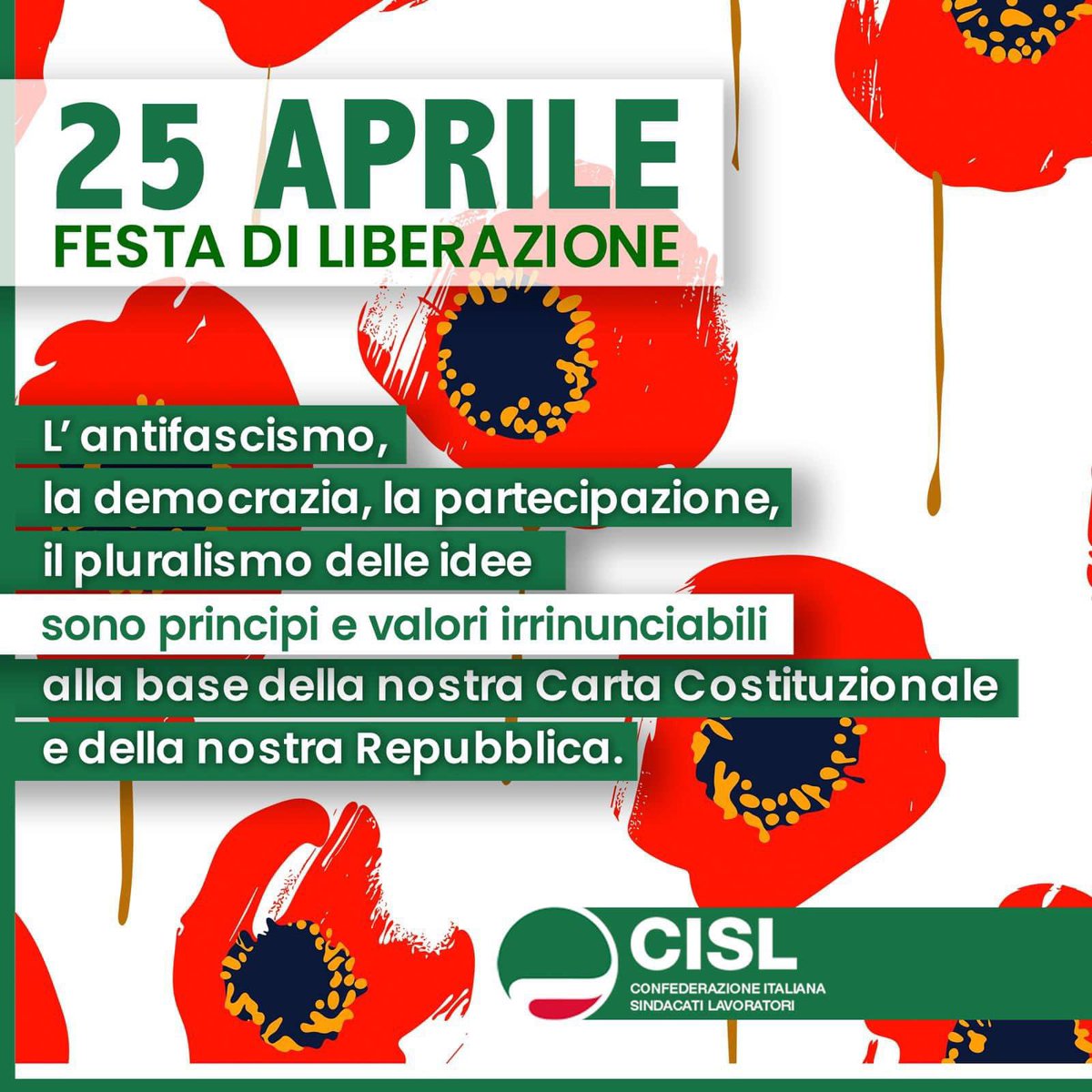🟢 #LuigiSbarra: “Il 25 aprile è un giorno di festa che deve unire tutti. L’antifascismo, la democrazia, il lavoro partecipe e dignitoso, il pluralismo delle idee, la partecipazione sono valori irrinunciabili, alla base della nostra Carta Costituzionale e della Repubblica.