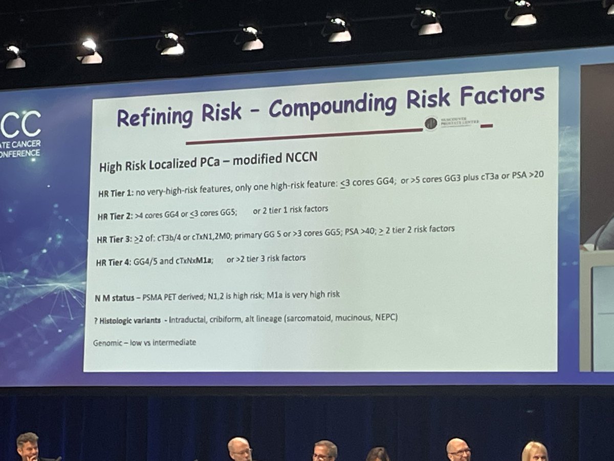 Nuances and challenges of defining high-risk #prostatecancer by @marty_gleave #apccc24 -recommends stratifying high risk group into tiers based on risk factors