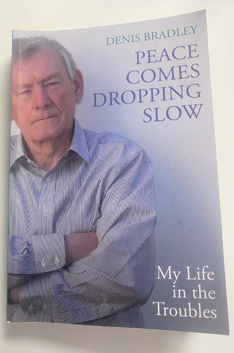 RuthgMoore's tweet photo. Well worth reading for reflections: on un/just war thinking, sectional approaches to legacy. Appropriately concludes on our shared need for more permanent solution - for agreement and governance. #denisbradley #peacecomesdroppingslow #littleacornsbookshop #linenhalllibrary https://t.co/NkbOeFfdWK