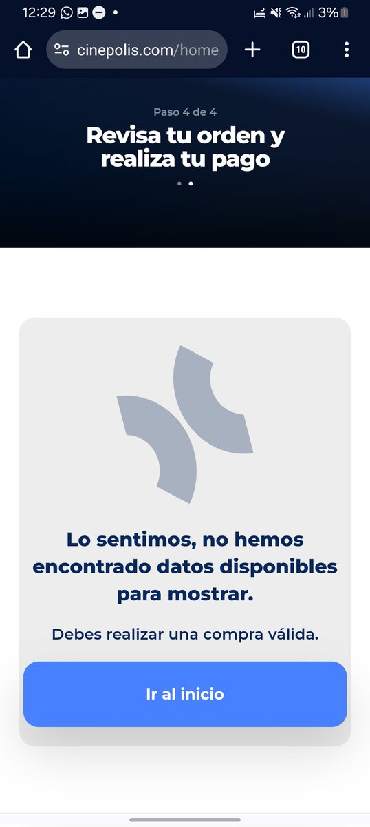 tajindesebi's tweet photo. @AyudaCinepolis Compré en su sitio web dulcería, me acepto el pago pero no me generó el código QR ni me llego el código de confirmación, en la página me aparecía esto:

¿cómo puedo obtener mi código para recoger?!!! https://t.co/CpLGswMWMQ