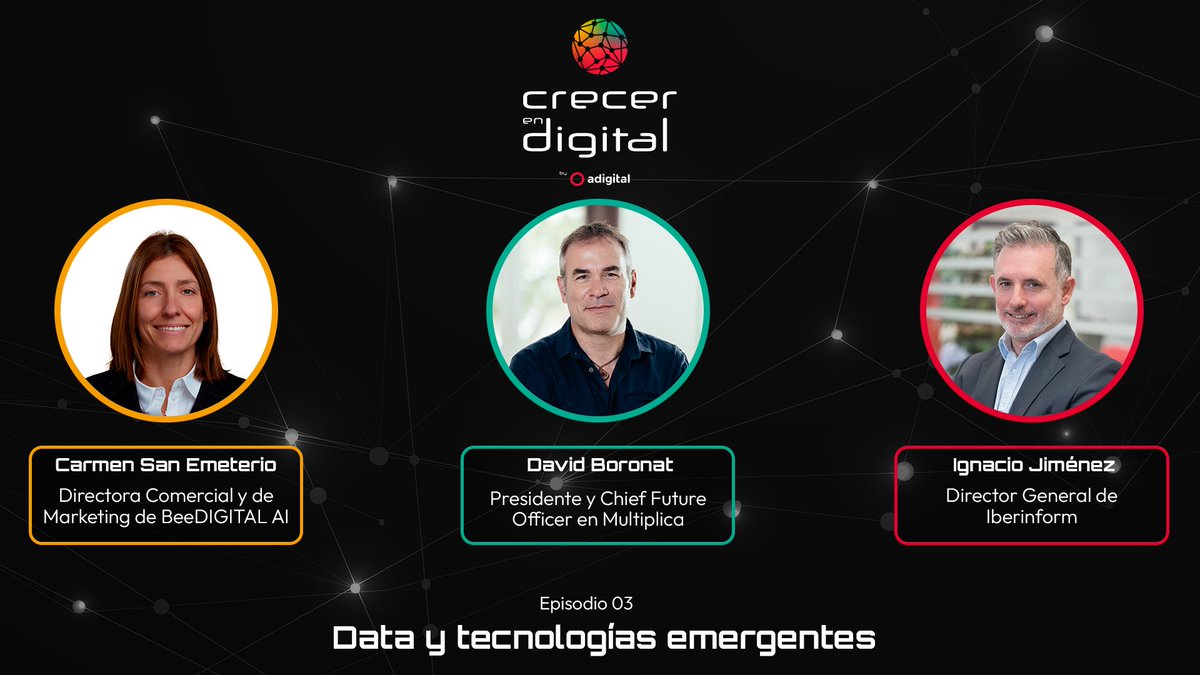 📢¡Nuevo episodio de #CrecerEnDigital disponible!

🎧En este tercer episodio explora las #TendenciasDigitales2024 en data y tecnologías emergentes que contribuyen al crecimiento de la pyme

Puedes disfrutar del episodio completo aquí 👉crecerendigital.adigital.org/episodio/como-…