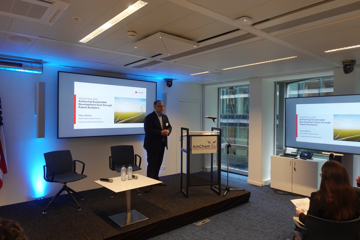 Our #WorldIPDay event is live and we’re hearing all about how #IP can support the Sustainable Development Goals #SDGs 🌐 First up is Marco Richter, @LexisNexisIP, who is diving into how we can objectively measure sustainability 🌱