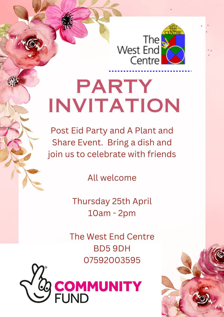 It's party day today, come and join us for our post #Eid celebration and #yorkshiremandan's plant and share event....10am - 2pm Bring a friend and a dish to share.  We look forward to seeing you. @TNLComFund  @growbradford  @SoilAssociation  #FFLGettogethers #plantandsharemonth