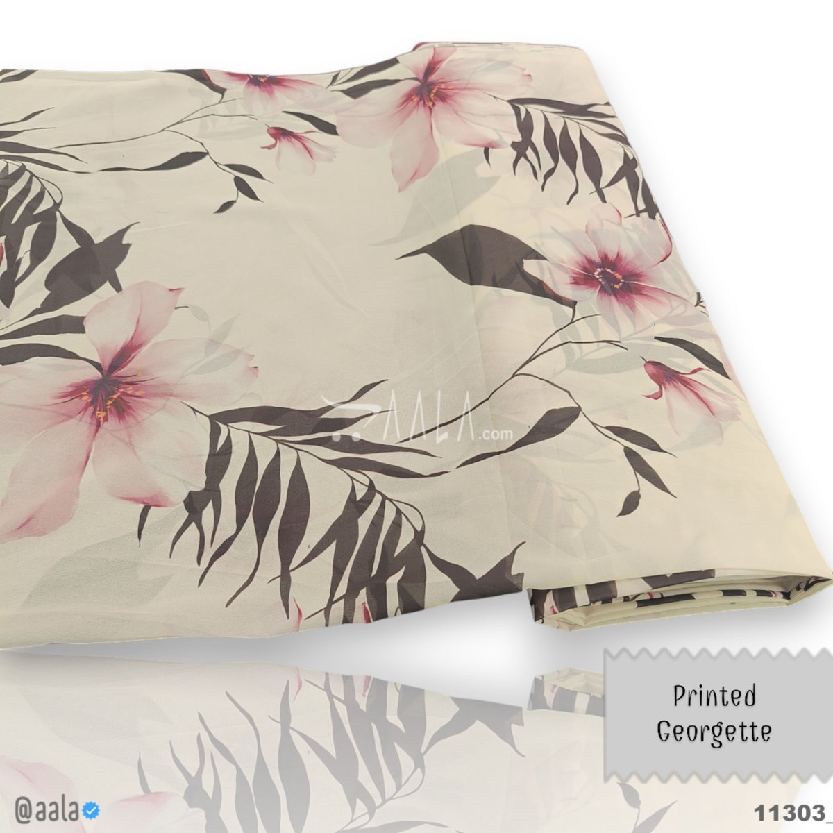 Printed Georgette Fabrics at aala.com #aala #onlinefabrics #fashionfabrics #fashiondesigners #printed #georgette #prints #floral #bride Buy Online at aala.com/p/11303