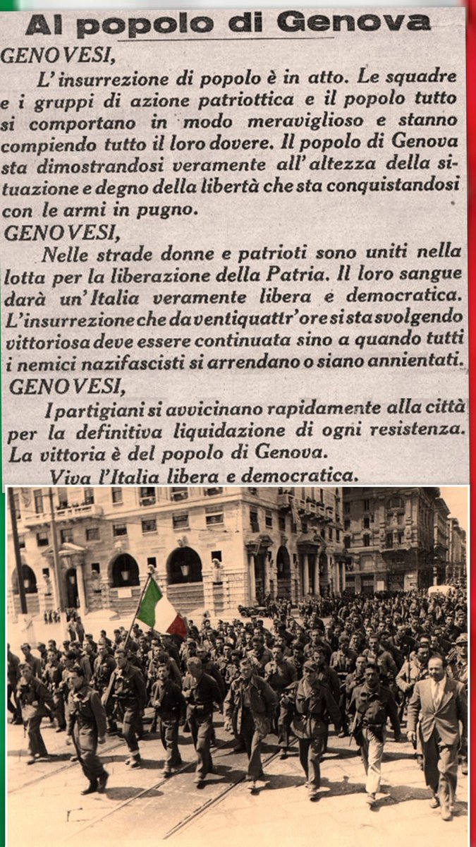 Librandola's tweet photo. #genova liberata da sola! Buon 25 aprile. #25aprile #iosonoantifascista #vivalalibertà #ricordarelastoria https://t.co/oNvIAQu3qO