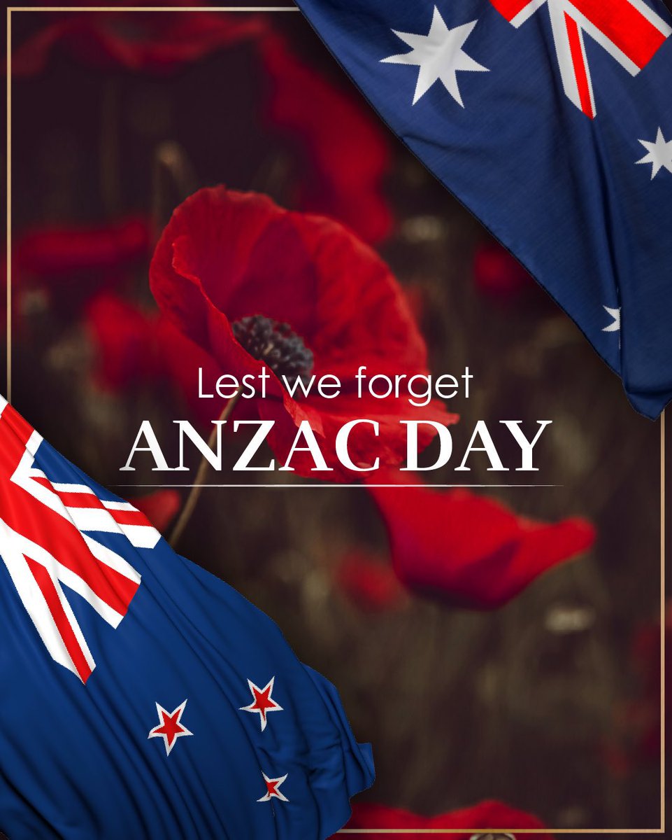 25 April - #ANZACDay honours the members of the Australian & New Zealand Army Corps (ANZAC) who served and died in all wars, conflicts, and peacekeeping operations
#WeStandTogether 
#LestWeForget
