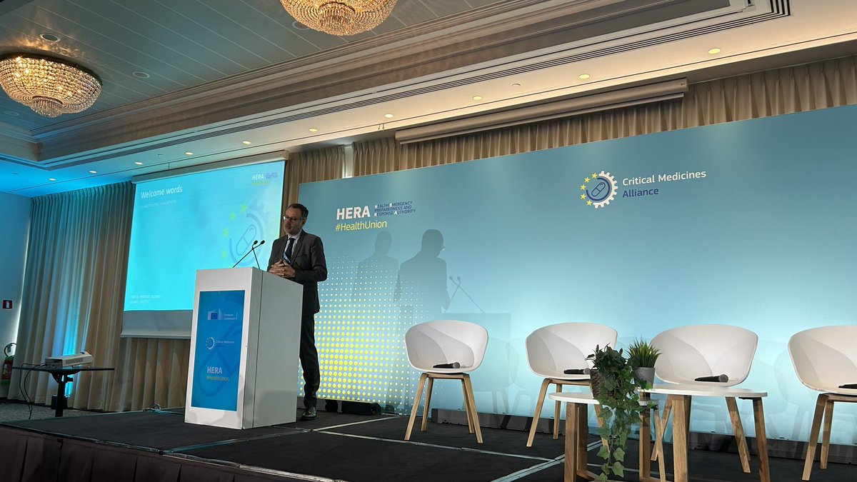 @LaurentMuschel Head of @EC_HERA opening launch event #CriticalMedicinesAlliance #CMA explaining how recommendations will be issued by the end of 2024 to combat #medicines #shortages @EFPIA & its members are fully committed to find common solutions as members of the #CMA