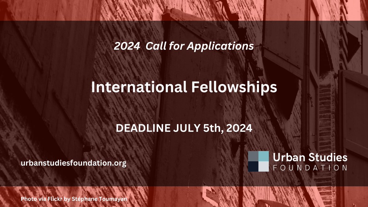 Reminder!📢 The 2024 USF International Fellowships grant application deadline is 05/07/24. This program offers fully-funded research visits of 3-9 months for urban scholars from the Global South. Apply now! Read more & apply here:ow.ly/AYfn50R8oou