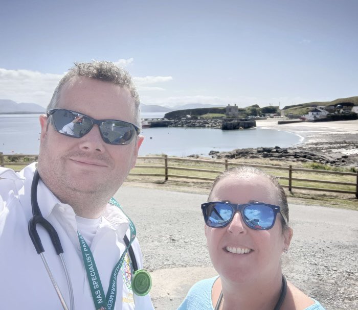 Delighted to welcome Community Paramedic student William Fahy to Clare Island for GP placement! Super training program by UCC @NationalAmbula1 @UCC @ICGPnews @Clare_island @willfahy