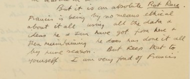 On this day in 1953, Nature published a double helix theory of DNA by Francis Crick and James Watson. In a newly found letter, Rosalind Franklin's co-worker said: 'Francis is...using all the data...he and Jim have got from here &...maintaining he has done it all by pure reason.'