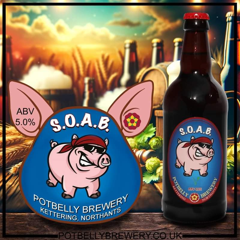S.O.A.B 5.0% More information can be found at potbellybrewery.co.uk/bottle-s-o-a-b/ Colour:- Chestnut Available in:- Casks Bag in Box 500ml Bottles #chestnut #beer #soab #realale