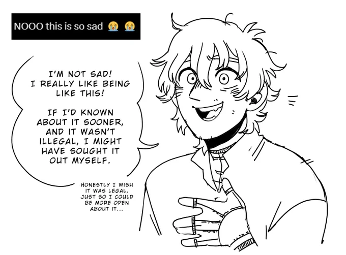 this made some folks sad so i wanna clarify that this isn't an angst au!!! laios would love being a werewolf and his personality does return to normal 