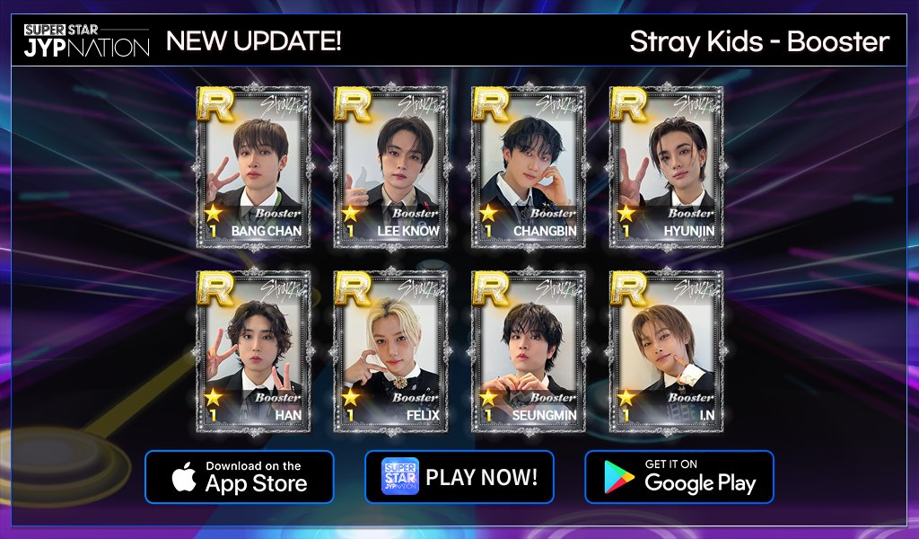 [🎹] Stray Kids - Booster SONG & PACKAGE & MISSION UPDATE! Booster 한정 테마를 지금 바로 슈스제에서 만나보세요! Get the limited theme right now on SSJ! 🛍 bit.ly/3pzCRdy #슈퍼스타제이와이피네이션 #SUPERSTARJYPNATION #슈스제 #SSJ #StrayKids #스트레이키즈 #Booster